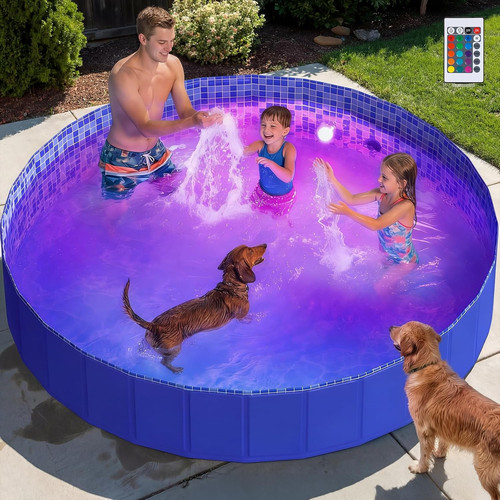 Foldable dog pool with rgb - pool,